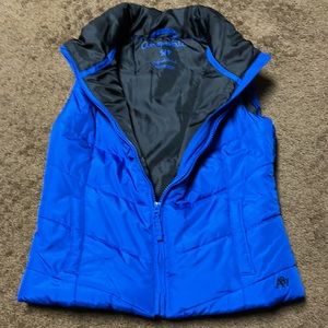 Aeropostale blue puff vest Small S/P, black inside EUC-like new